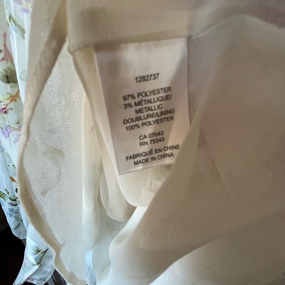 NWT Joie White Floral Blouse with Tie-Neck - Picture 3 of 9